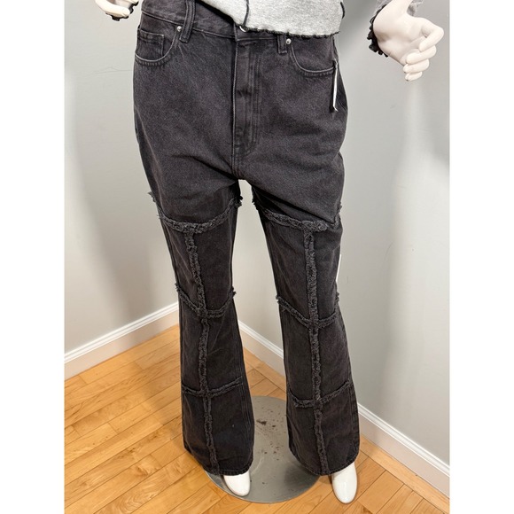 PacSun Eco Black Frayed High Waisted Bootcut Jeans Size 28 - Picture 12 of 16